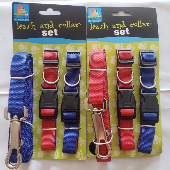 Dual-Colored Nylon Leash and Collars Set. - Picture 6 of 8